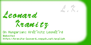 leonard kranitz business card